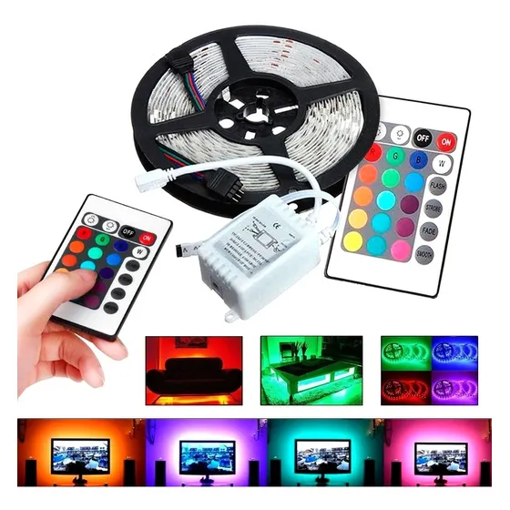 Tira Luz Led 5 Metros Kit Completo Autoadhesivas.