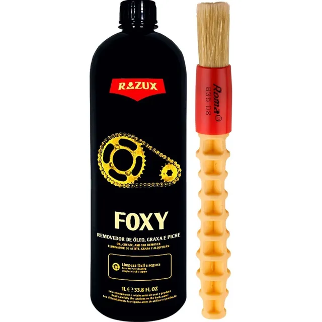 Foxy Limpa Corrente Motor Tira Piche Graxa Razux 1l + Pincel
