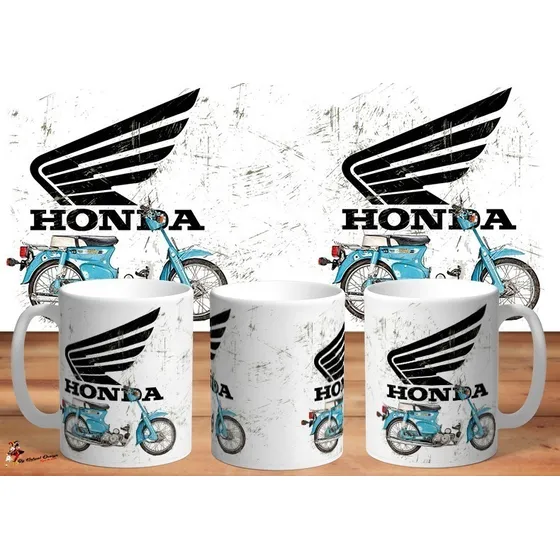 Taza De Ceramica Honda Econo Power Moto Retro Art