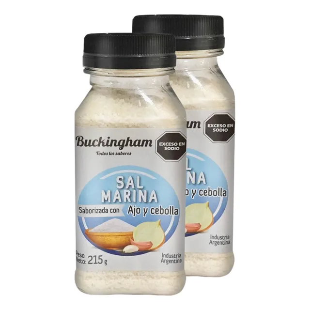 Sal Marina De Ajo Y Cebolla Gastronomica Buckingham 215gr X2