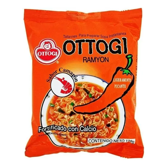 Sopa Instantánea Ramen Coreano Ottogi Sabor Camaron 120g