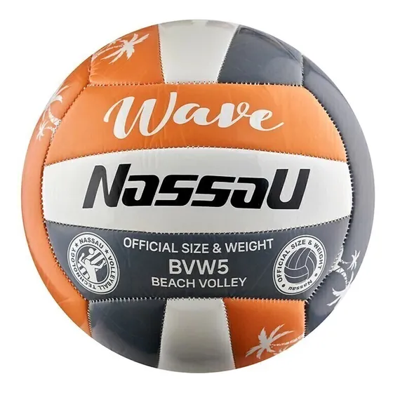 Pelota Nassau Beach Voley Wave Numero 5 Cosida Maquina Color Naranja