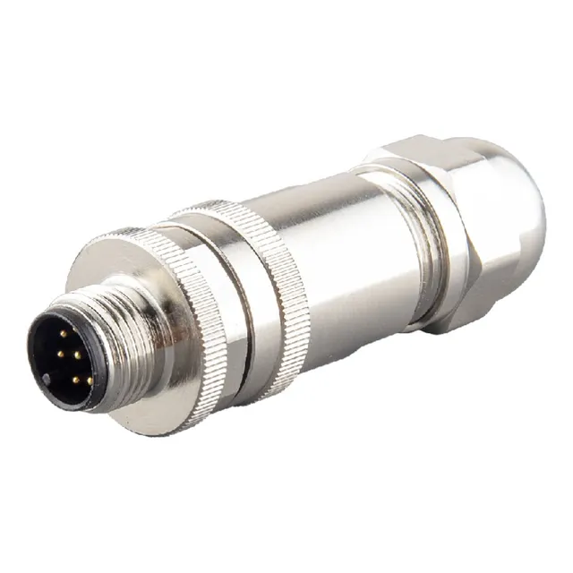 Conector De E/s Macho Recto, M12 8 Pin, Rango 4 A 6 Mm, Elco