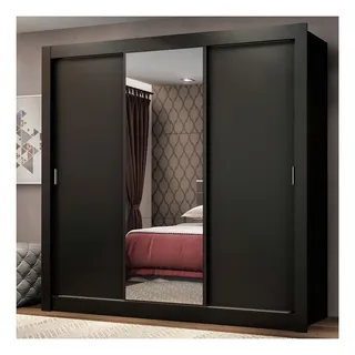 Guarda Roupa Casal MĂŽnaco Madesa 3 Portas Correr Espelho P Cor Preto Guarda Roupa Casal MĂŽnaco Madesa 3 Portas Correr Espelho P Cor Preto