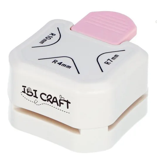 Redondeadora Bordes Puntas Esquinero 3 En 1 Scrapbooking Color Blanco - Rosa