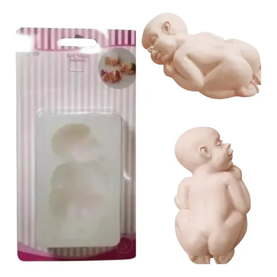 Molde De Silicona Bebe Desnudo Grande Chocolate Jabon Tortas