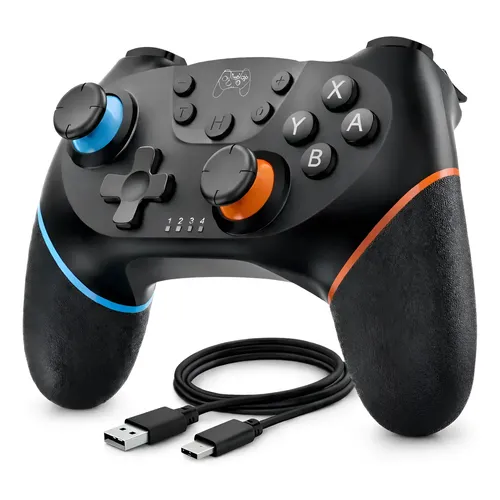 Controle Nintendo Switch Pro Sem Fio, Preto Com Bluetooth