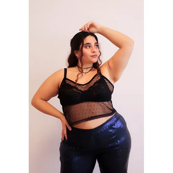 Musculosa Top Mujer Ananá Plus Size Lunar Crop Talle Grande