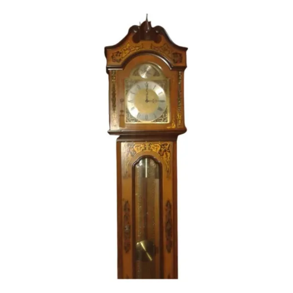 Reloj De Pie Antiguo De Péndulo Y Pesas Tempus Fugit
