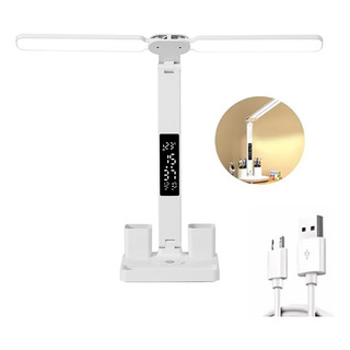 Luminária De Mesa Led De Cabeça Dupla Branco Quarto Leitura Luminária De Mesa Led De Cabeça Dupla Branco Quarto Leitura