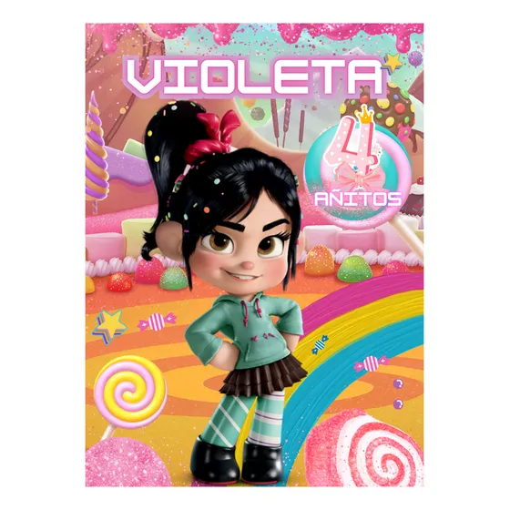 Libros Colorear Personalizados Con Crayones Vanellope 10pz