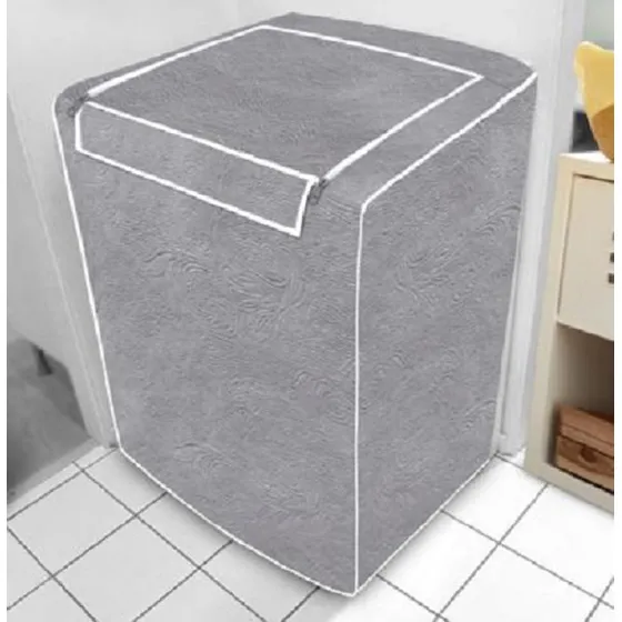 Capa Máquina Lavar Sao Miguel Roupas Ziper 10 11 12 13 14 15 16 17 18kg Cor Cinza Florido Electrolux Brastemp Consul