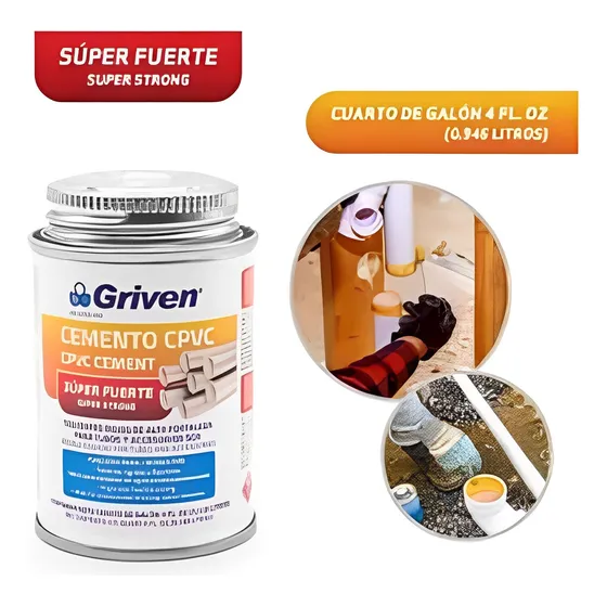 Cemento Solvente Para Tuberías - Griven, Super Fuerte