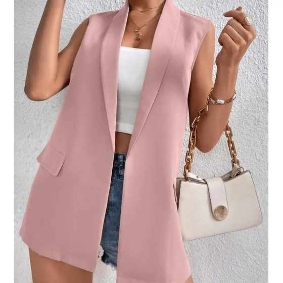 Chaleco Sastre Rosa Clarito Talla M Shein De Dama Nuevo