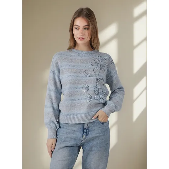Sweater Premium Viena Bordado Con Lentejuelas Gua139 Arizona