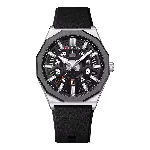 Reloj Curren 8437 Hombre Cronógrafo Fecha Correa De Silicona
