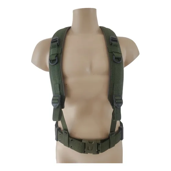 Suspensório De Serviço + Cinto Na Tático Militar Verde Preto