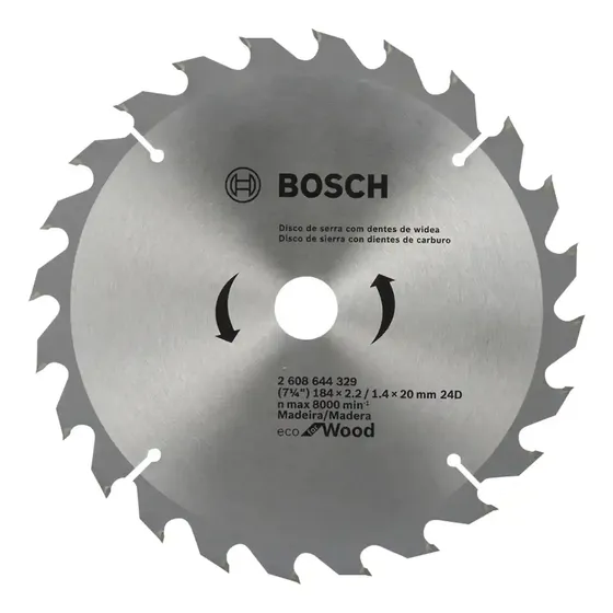 Disco De Sierra Circular Eco 7-1/4'' 24 Dientes Bosch