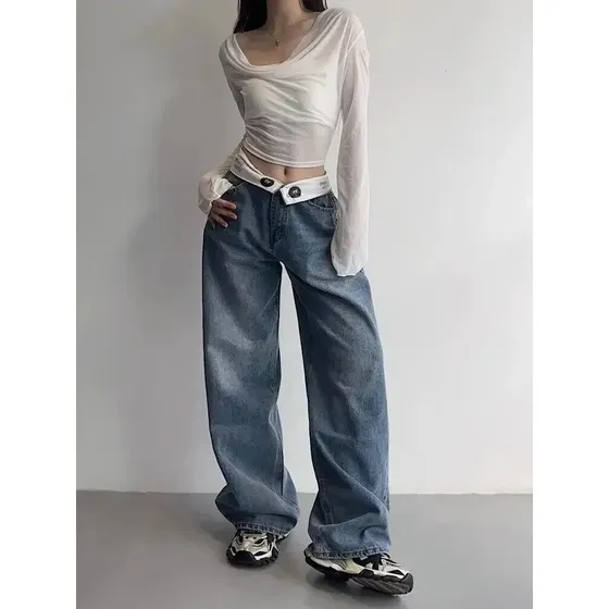 Pantalones Vaqueros Vintage Y2k De Shaoke Houzhou Para Mujer