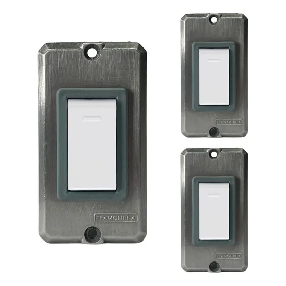 Kit 3 Tampa Condulete 3/4 Com 1 Tecla Simples Liz Branca