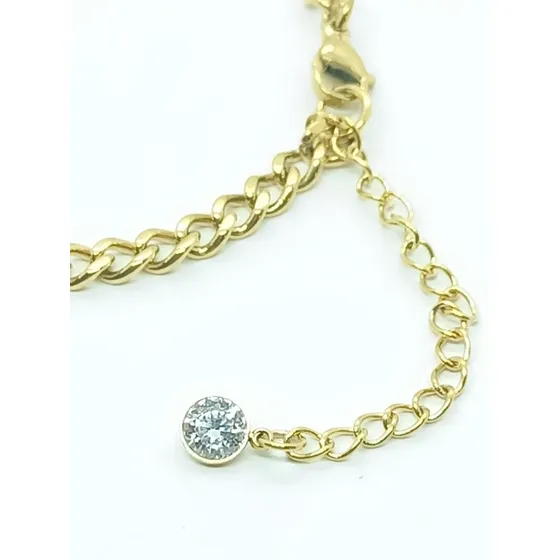 Tobillera Pulsera Eslabones Ajustable Chapada En Oro 18k Diámetro 22 cm