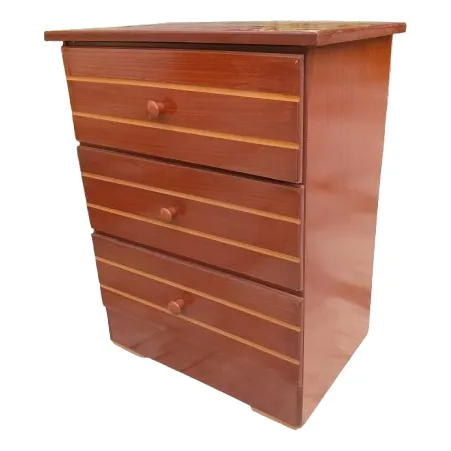 Mesa De Noche Mdf Texas 3 Gavetas 60x50x32 Cm