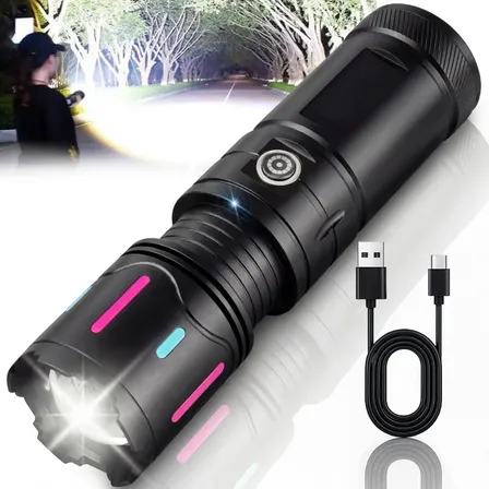 Lanterna Tática Sabre De Luz Mais Forte Do Mundo Led Militar Branco Preto