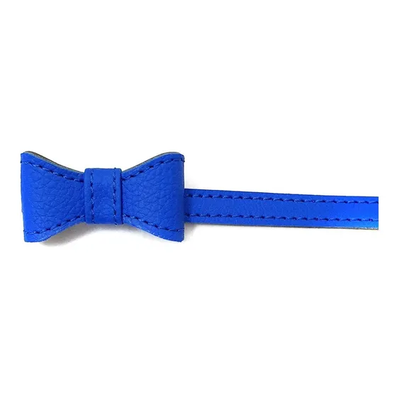 Cinto Cinturón Moño Fino Retro Vintage Elegante Pin Up Color Azul Ecocuero Talle 120 Cm