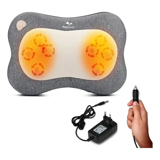 Almofada Massageadora Shiatsu Aquecimento Smart Relaxmedic Cinza