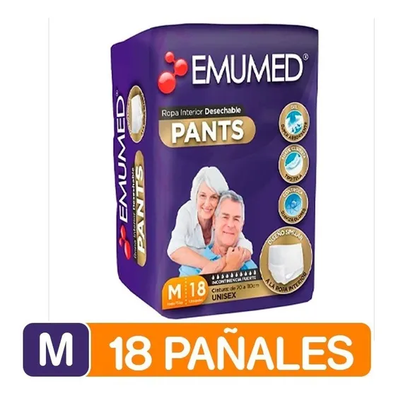 Pañales Adulto - Emumed Pants - Talla M - 18 Uds.