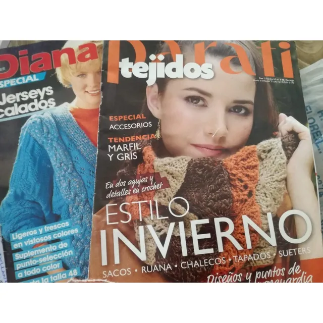 Lote De 3 Revistas De Tejido Con Prendas Adultos