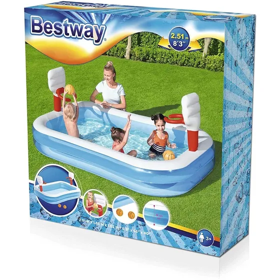 Piscina Inflable Infantil Con Canastas De Baloncesto Bestway