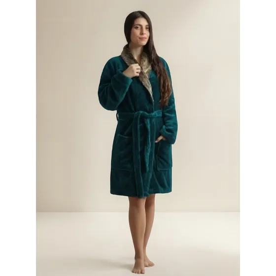 Bata Jean Cartier Cuello Simil Piel Kimono Adulto Unisex