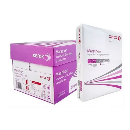 Papel Xerox Bond Marathon 70gr Carta 99% Blancura 5000 H /v Color Blanco