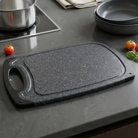 Tabua Carne Corte Antiderrapante Polietileno Cozinha 20x30cm Lisa Preto Tábua de Corte de Carne Plástica para Churrasco Legumes Frutas Verduras Açougue Profissional Resistente Fácil Limpeza