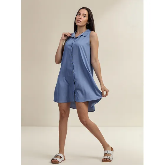 Vestido Corto Mujer Denim Zua