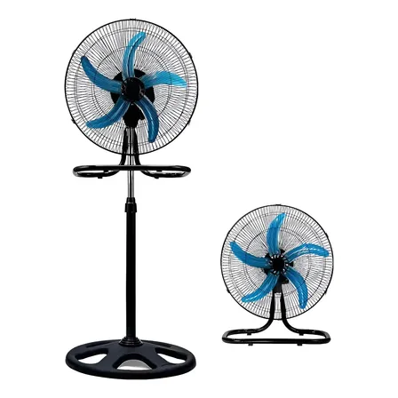 Ventilador De Pared Pie Piso Xiong 3 En 1 Turbo 5 Aspas 90W Negro