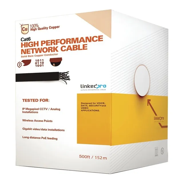 Bobina Utp 152m Linked Pro Pro-cat-6-plus/500 Cable De Red
