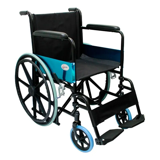 Silla De Ruedas Todo Terreno Lujo Adulto Compacta Plegable Color Negra