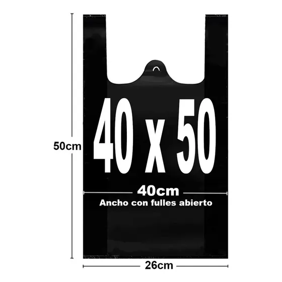 Bolsas Plásticas Tipo Camisetas 40x50 100 Unidades