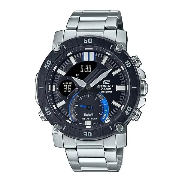 Reloj Casio Edifice Ecb-20db 1a Bluetooth ...amsterdamarg.. Color de la malla Plateado Color del fondo Negro