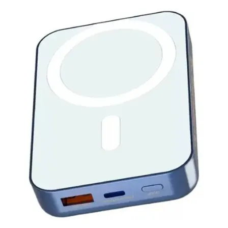 Power Bank Magnético Kaidi 10000mAh Branco com Carga Indução 15W