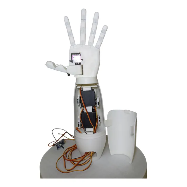 Mano Robótica Humanoide Programada, Arduino, Electrónica Blanco