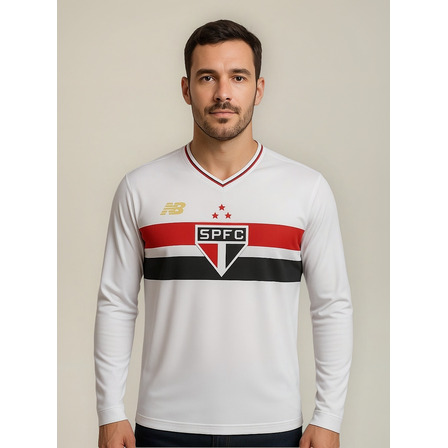 Camisa São Paulo 2025 New Balance Original Manga Longa Camisa São Paulo 2025 New Balance Original Manga Longa