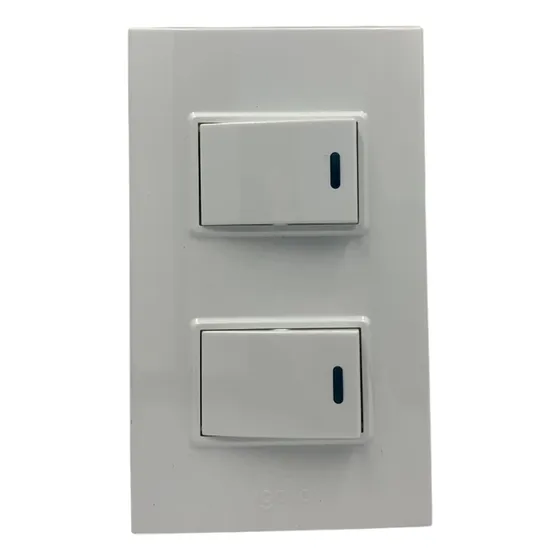 Interruptor Apagador Corriente Doble Empotrable