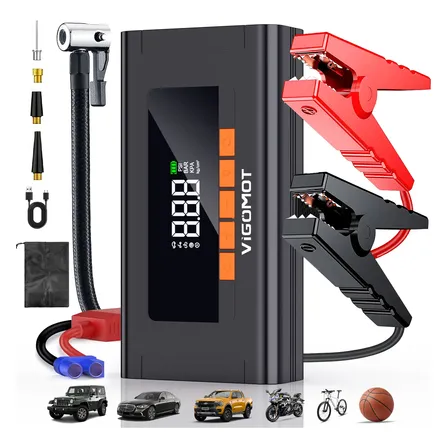 Auxiliar Partida Bateria Portátil Carro Moto Compressor Ar