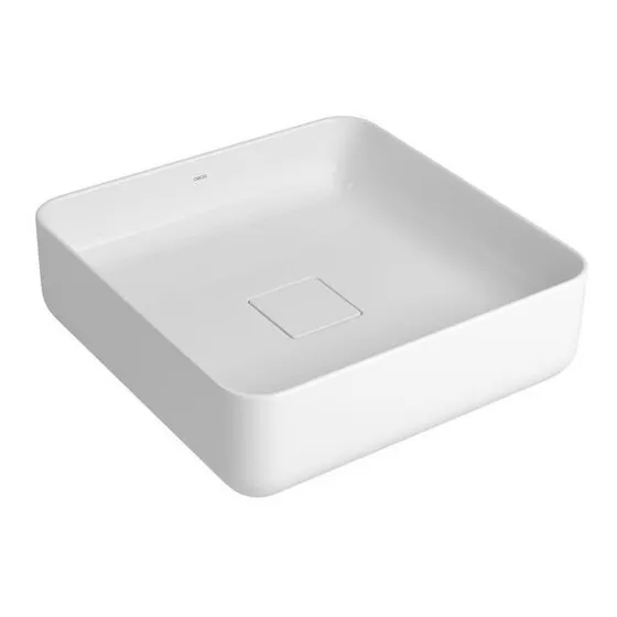 Bacha De Apoyo Cuadrada Blanco Deca De Loza 40 Cm Baño Alta