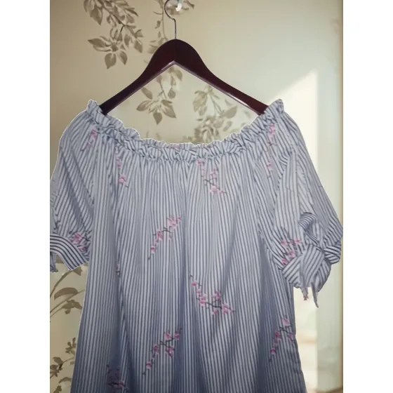Blusa Rayas Azul Y Blanco