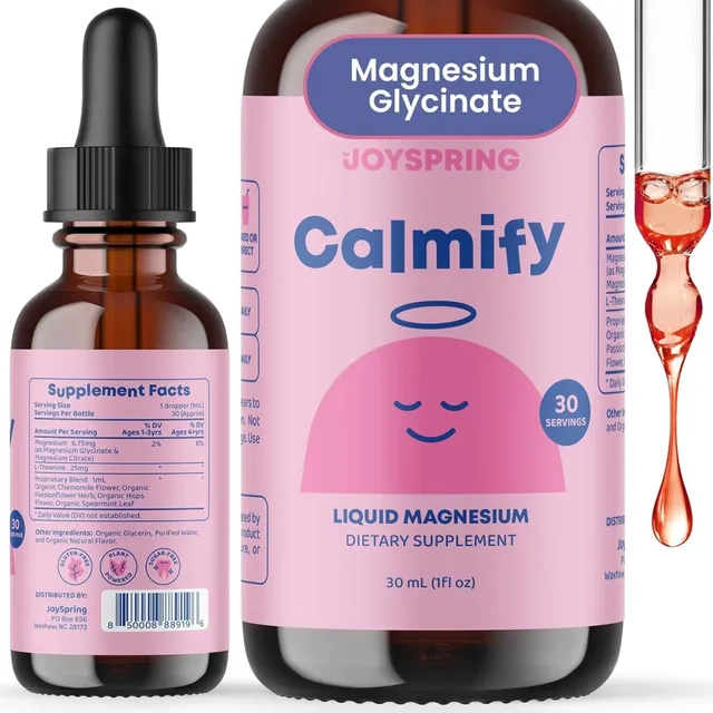 Joyspring Citrato De Magnesio Y Glicinato Líquido Calmify Uva