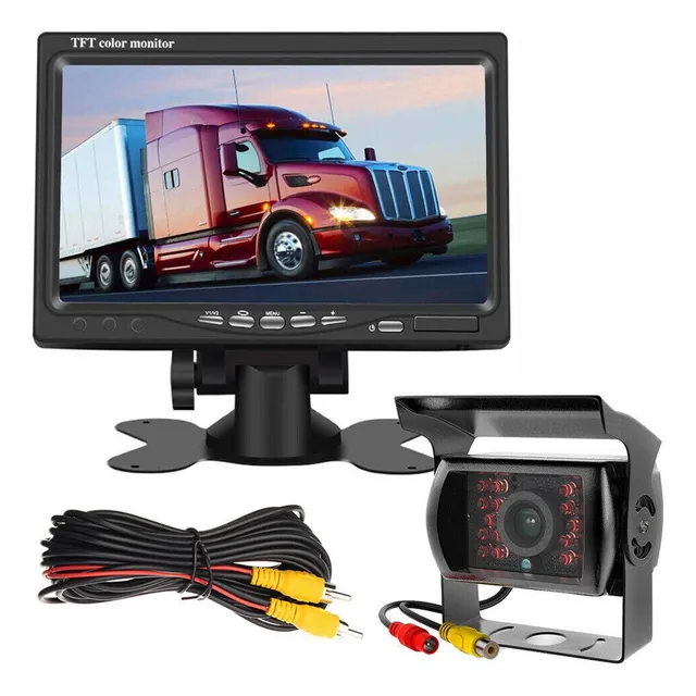 Camara De Camion/bus Retroceso 18 Led Ip68 + Pantalla 7 PLG